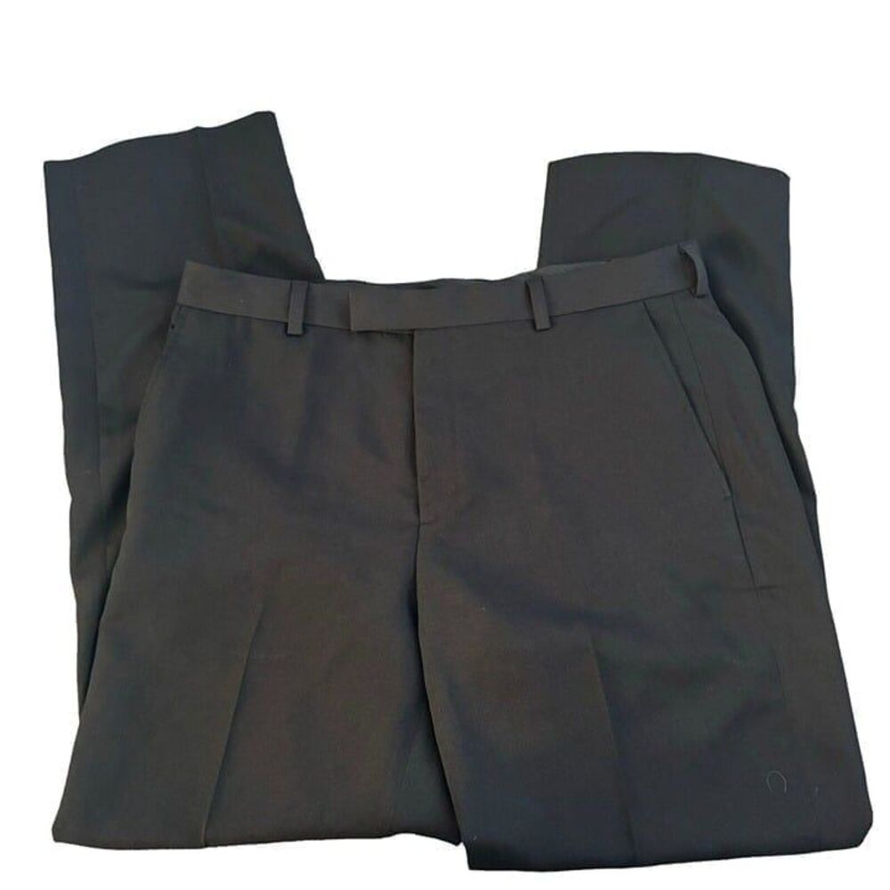 Kenneth Cole Reaction Black Flat Front Mens‎ Dress Pants 36x32 NWOT